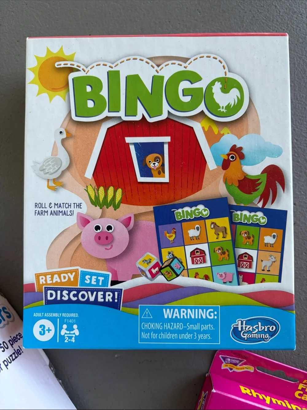 Numbers Jumbo Floor Puzzle, Bingo Game and Rhyming Flash Cards